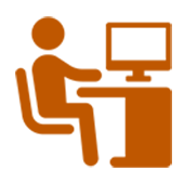 person sitting at desk with computer