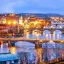 Photo of the bridges of Prague at night