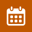 white calendar icon on an orange