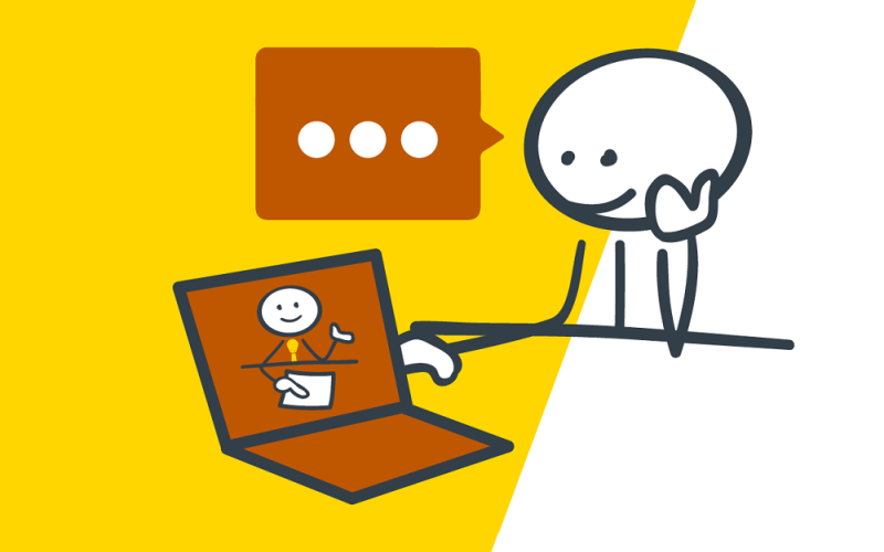 Graphic image of a virtual advising appointment