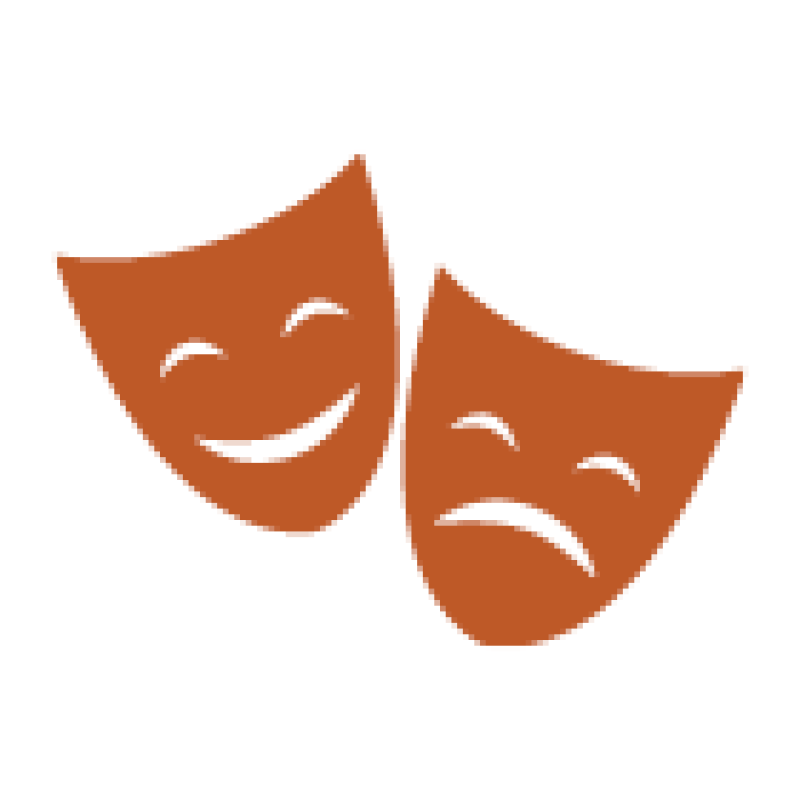 Comedy and drama masks also known as laugh now and cry later